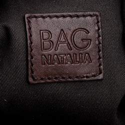 Pre Owned D&G Two Tone Brown Leather Drawstring Hobo