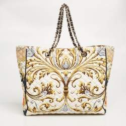 D&G Multicolor Quilted Canvas and Leather Lily Glam Tote 