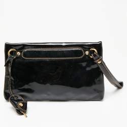 Pre Owned D&G Black Patent Leather Lock Envelope Clutch