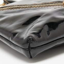 Pre Owned D&G Black Patent Leather Lock Envelope Clutch