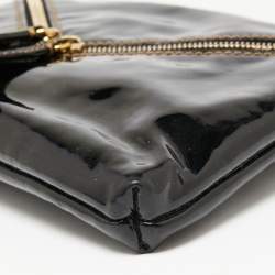 Pre Owned D&G Black Patent Leather Lock Envelope Clutch