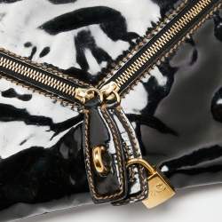 Pre Owned D&G Black Patent Leather Lock Envelope Clutch