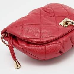 Pre Owned D&G Red Quilted Leather Vlada Crossbody Bag