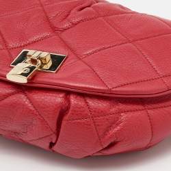 Pre Owned D&G Red Quilted Leather Vlada Crossbody Bag