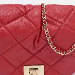 Pre Owned D&G Red Quilted Leather Vlada Crossbody Bag