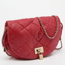 Pre Owned D&G Red Quilted Leather Vlada Crossbody Bag