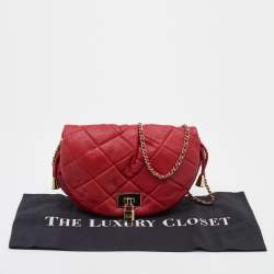 Pre Owned D&G Red Quilted Leather Vlada Crossbody Bag