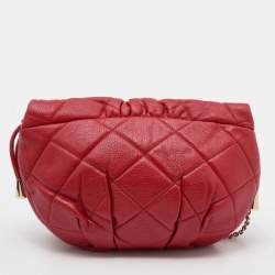 Pre Owned D&G Red Quilted Leather Vlada Crossbody Bag