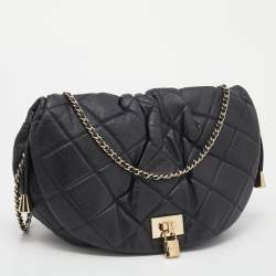 Pre Owned D&G Black Quilted Leather Vlada Crossbody Bag