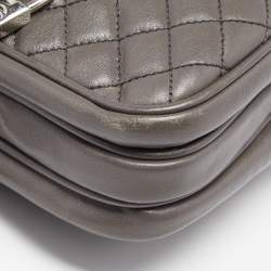 Pre Owned D&G Grey Quilted Leather Lily Glam Crossbody Bag