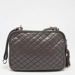 Pre Owned D&G Grey Quilted Leather Lily Glam Crossbody Bag