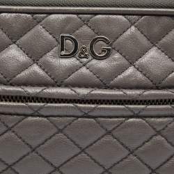 Pre Owned D&G Grey Quilted Leather Lily Glam Crossbody Bag