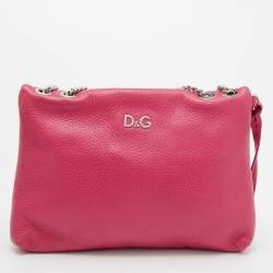 Pre Owned D&G Pink Leather Micol Shoulder Bag