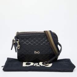 Pre Owned D&G Black Quilted Leather Lily Sport Crossbody Bag