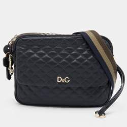 Pre Owned D&G Black Quilted Leather Lily Sport Crossbody Bag