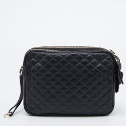 Pre Owned D&G Black Quilted Leather Lily Sport Crossbody Bag
