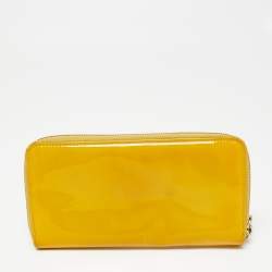 D&G Yellow Patent Leather Zip Around Wallet