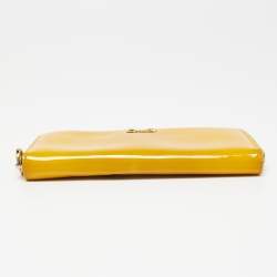 D&G Yellow Patent Leather Zip Around Wallet