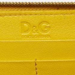 D&G Yellow Patent Leather Zip Around Wallet