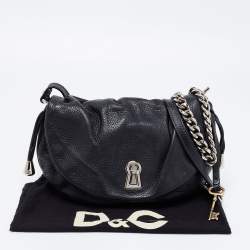 Pre Owned D&G Black Leather Shoulder Bag