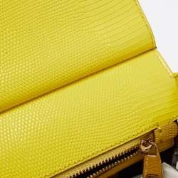 Pre Owned Dolce & Gabbana Yellow Leather Miss Sicily Top Handle Bag