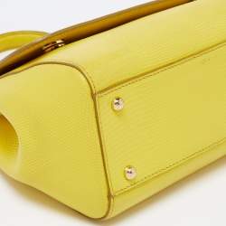 Pre Owned Dolce & Gabbana Yellow Leather Miss Sicily Top Handle Bag