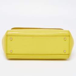 Pre Owned Dolce & Gabbana Yellow Leather Miss Sicily Top Handle Bag