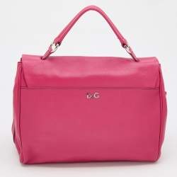 D&G Pink Leather Miss Dolce Top Handle Bag