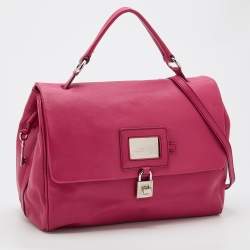 D&G Pink Leather Miss Dolce Top Handle Bag
