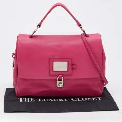 D&G Pink Leather Miss Dolce Top Handle Bag