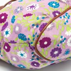 Pre Owned D&G Multicolor Floral Print Canvas and Leather  Shoulder Bag