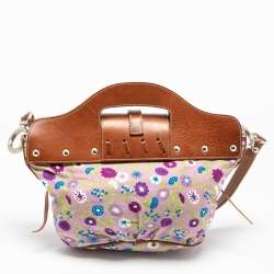 Pre Owned D&G Multicolor Floral Print Canvas and Leather  Shoulder Bag