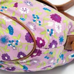 Pre Owned D&G Multicolor Floral Print Canvas and Leather  Shoulder Bag