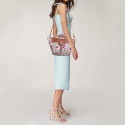 Pre Owned D&G Multicolor Floral Print Canvas and Leather  Shoulder Bag