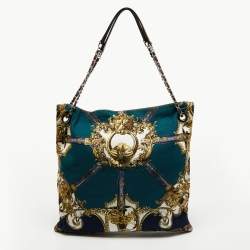 D&G Multicolor Printed Canvas Ania Chain Shoulder Bag