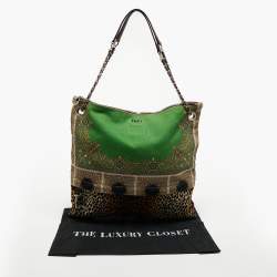 D&G Multicolor Printed Canvas Ania Chain Shoulder Bag
