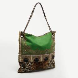 D&G Multicolor Printed Canvas Ania Chain Shoulder Bag