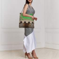 D&G Multicolor Printed Canvas Ania Chain Shoulder Bag