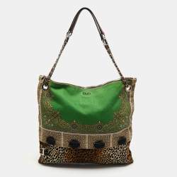 D&G Multicolor Printed Canvas Ania Chain Shoulder Bag