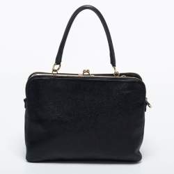 Pre Owned D&G Black Leather Lily Twist Satchel 