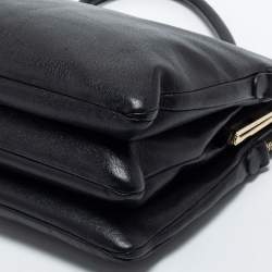 Pre Owned D&G Black Leather Lily Twist Satchel 