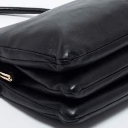 Pre Owned D&G Black Leather Lily Twist Satchel 