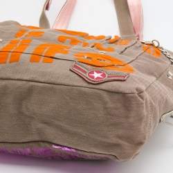 Pre Owned D&G Grey Canvas Fun Is My Life Tote