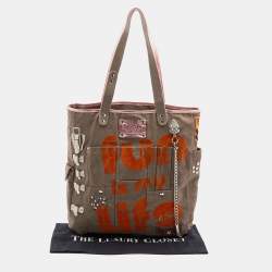 Pre Owned D&G Grey Canvas Fun Is My Life Tote