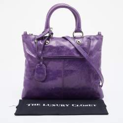 Pre Owned D&G Purple Leather Emy Tote