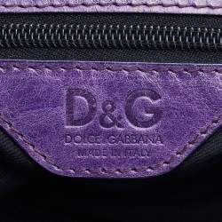 Pre Owned D&G Purple Leather Emy Tote