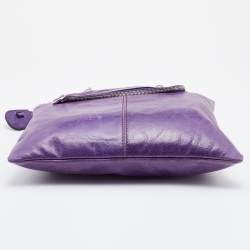 Pre Owned D&G Purple Leather Emy Tote
