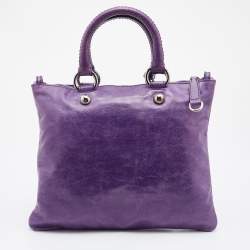 Pre Owned D&G Purple Leather Emy Tote