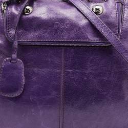 Pre Owned D&G Purple Leather Emy Tote