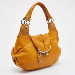 Pre Owned D&G Mustard Yellow Leather Hobo
